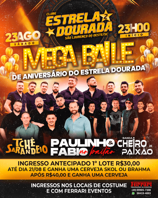 Mega baile de aniversário do estrela dourada 23/08